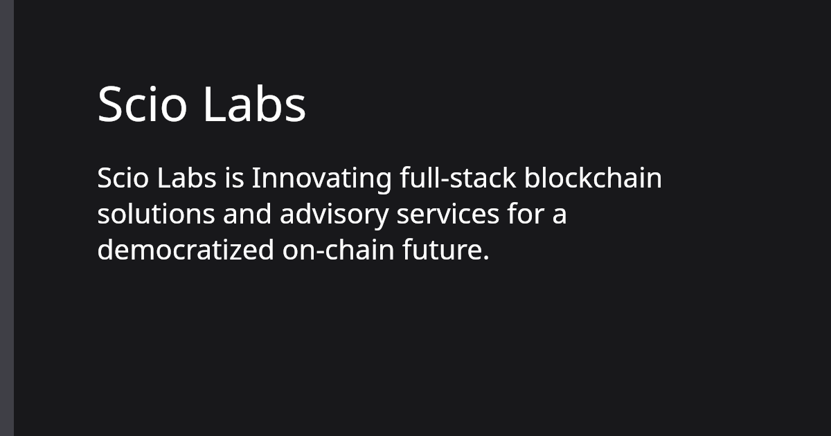 Scio Labs | Polkadot Ecosystem