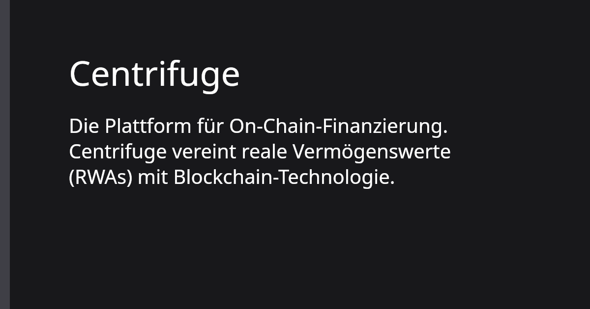 Centrifuge | Polkadot Ecosystem