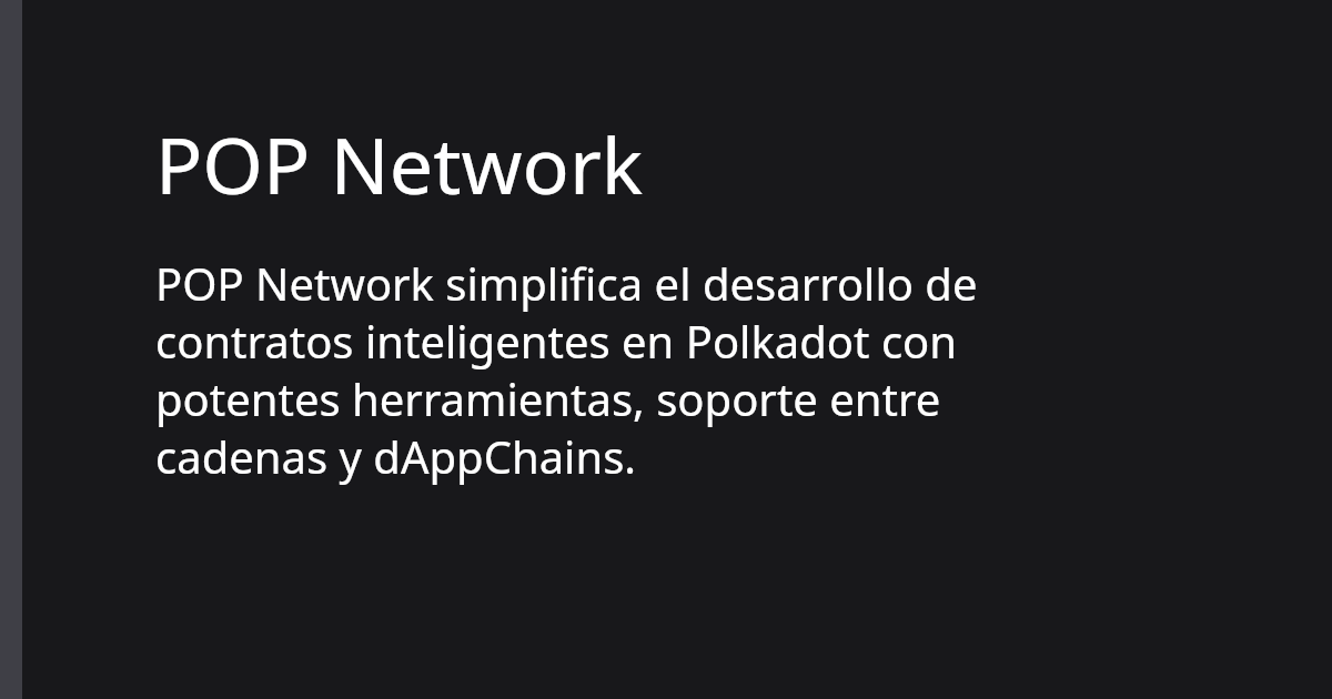 POP Network | Polkadot Ecosystem